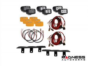 Ford Bronco Light Upgrade - Triple LED Pod Modular Front Bumper Mount Kit - Rigid